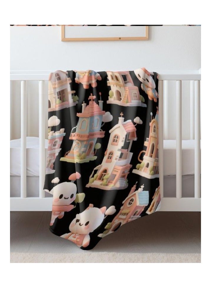 عام بطانية رقيقة من الفانيلا الكرتونية للأطفال أو الطلاب (دافئة ومريحة ومناسبة للنوم والألعاب) 100 سم * 150 سم - 1151 - Image 4