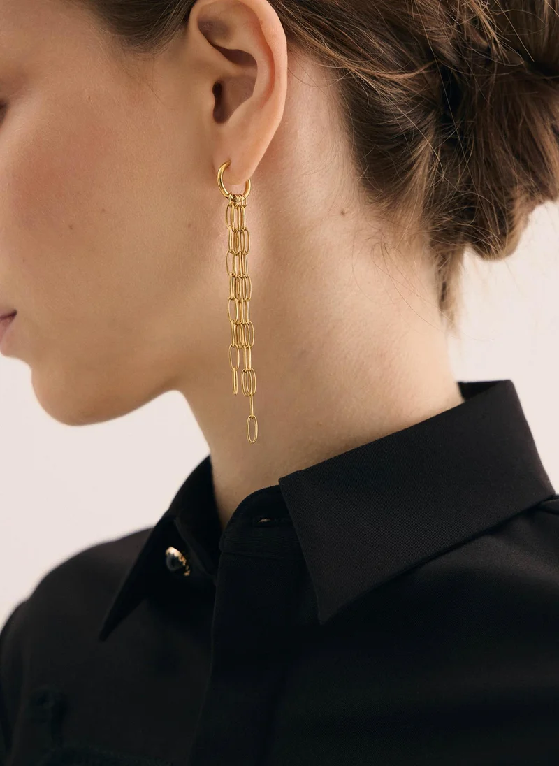 Earrings with chain pendants