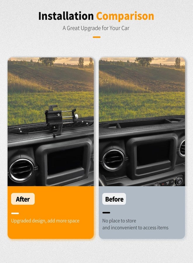 Hoolcar Dash Mount Phone Holder Dashboard Cell Phone Mounting Bracket Stand Compatible with Jeep Wrangler JL JLU & Gladiator JT 2018-2025, Interior Accessories - Image 3