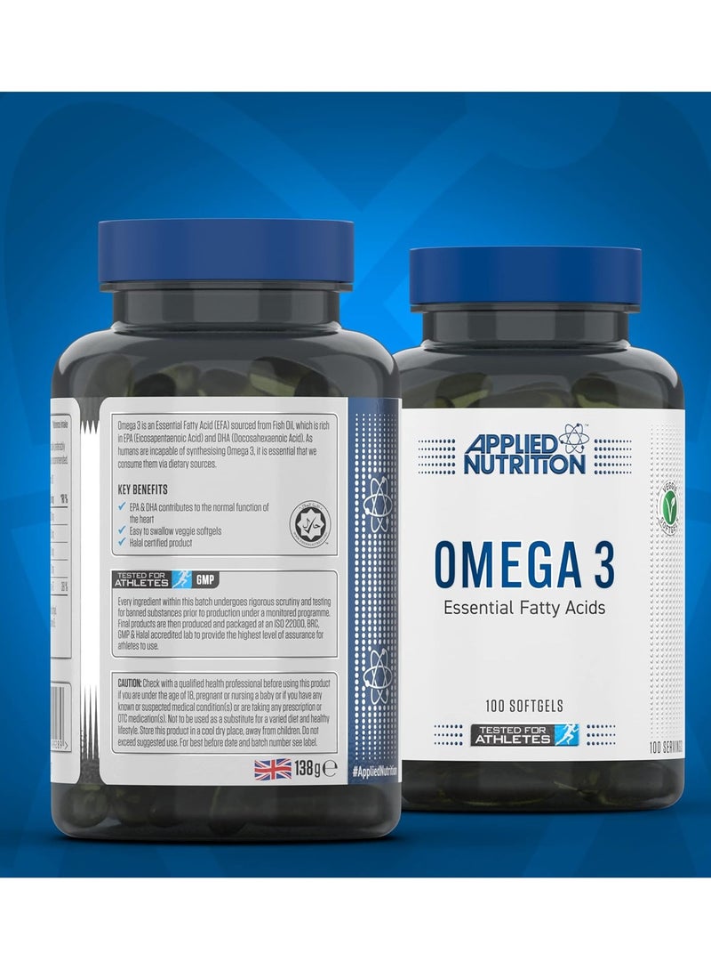 Applied Nutrition Omega 3, Omega Fish Oil 1000mg 100 Softgels  - Image 3