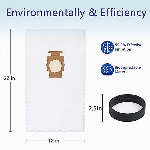 LOSKLENO 6 Pack Vacuum Cleaner Bags and 2 Belts Compatible with Kirby Vacuum Bags 204811, 204814, 205811 Style F, Fit for All Kirby Sentria Vacuum G Series, Avalir (6 Bags + 2 Belts) - Image 5