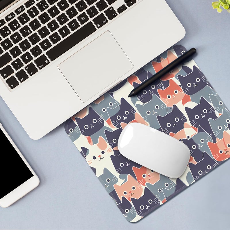 FROGIGO Square Mouse Pad with Stitched Edge, Premium Mousepad Washable Cloth. Computer Mouse Pad with Non-Slip Rubber Base, Mouse Pads for Computers Laptop Mouse 9.25x7.75x0.12 inch-Round Face Cat - Image 4