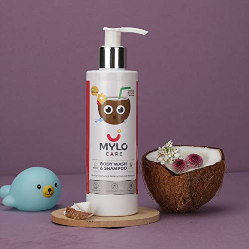 Mylo Care Baby Body Wash and Shampoo with Natural Coconut and No-Tears Formula |No Silicones, Parabens & Mineral Oil, 200 ml - Image 2