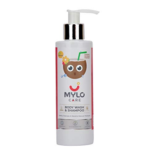 Mylo Care Baby Body Wash and Shampoo with Natural Coconut and No-Tears Formula |No Silicones, Parabens & Mineral Oil, 200 ml - Image 1