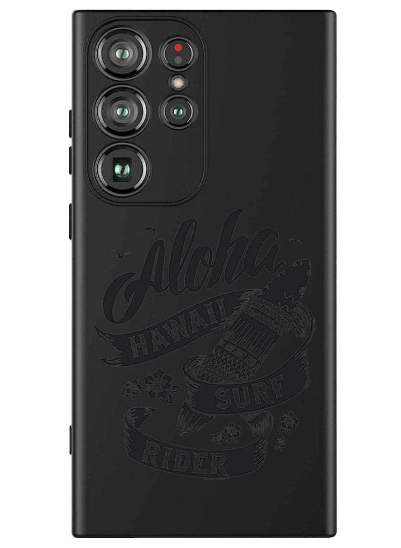 Theodor Protective Slim Fit Case Liquid Silicone Cover with Full Body Protection Anti-Scratch Shockproof Case For Samsung Galaxy S24 Ultra (Black) - Aloha hawaii Surf rider Black - Image 1