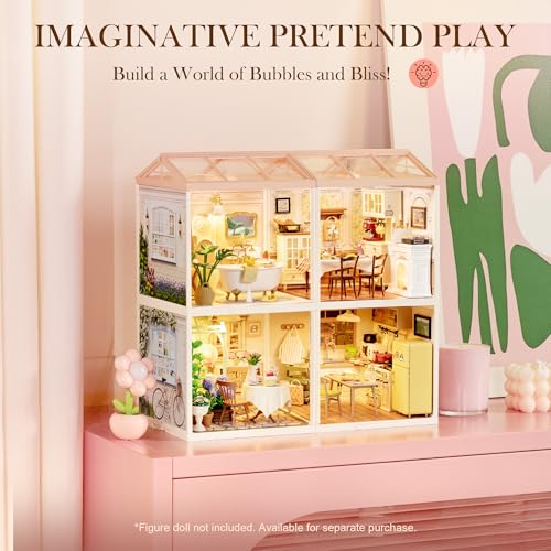 Rolife Super Creator-DIY Plastic Miniature House for Adults, Mini Blocks Model Kit Building Sets, DIY Crafts/Hobbies/Building Blocks Toys for Adults (Pop Bubble Bathroom) - Image 4