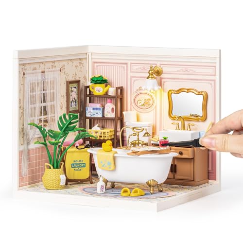 Rolife Super Creator-DIY Plastic Miniature House for Adults, Mini Blocks Model Kit Building Sets, DIY Crafts/Hobbies/Building Blocks Toys for Adults (Pop Bubble Bathroom) - Image 2