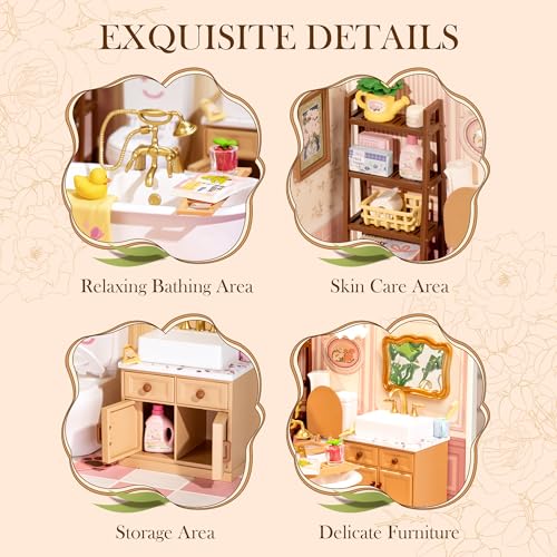 Rolife Super Creator-DIY Plastic Miniature House for Adults, Mini Blocks Model Kit Building Sets, DIY Crafts/Hobbies/Building Blocks Toys for Adults (Pop Bubble Bathroom) - Image 5