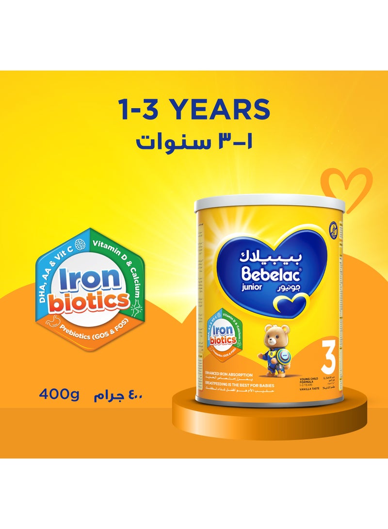 بيبيلاك 3 حليب بيبي جونيور 1+ للأطفال من عمر 1-3 سنوات 400 جرام - Image 3