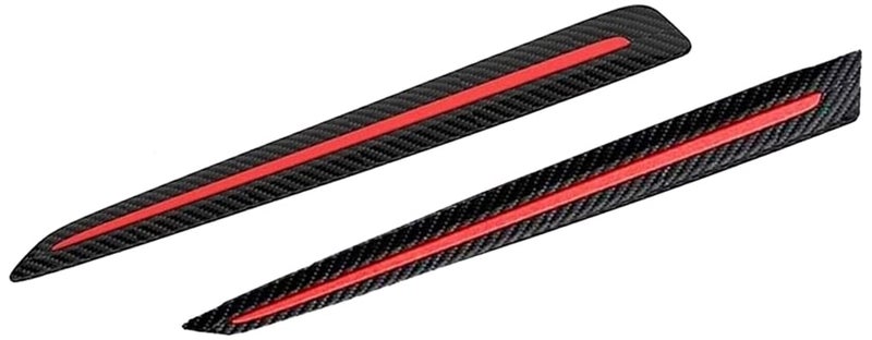 AutoBizarre Anti-Collision Car Corner Bumper Protector Rubber Strips Bumper Guard with Red Strip and Black Carbon Fiber Design Universal for All Cars - Set of 2 - Image 3