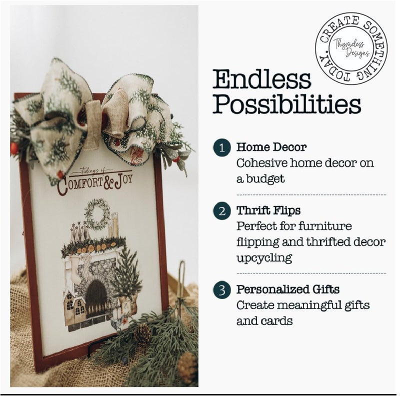 Thymeless Designs Rub on Transfers for Crafts and Furniture | 3 Design Sheets 6â€x 12â€ | Home Decor Transfers | Furniture and Craft Decals | by Thymeless Designs (Comfort and Joy) - Image 5