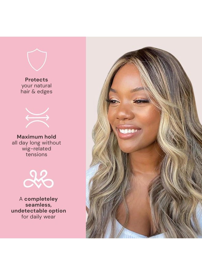 MILANO COLLECTION شريط ويغريب فخم من الدانتيل للراحة لشعر مستعار مع دانتيل سويسري معزز من HAIRLINE وPART (مسجل براءة اختراع)، عبوة 2 بلون نود - Image 5