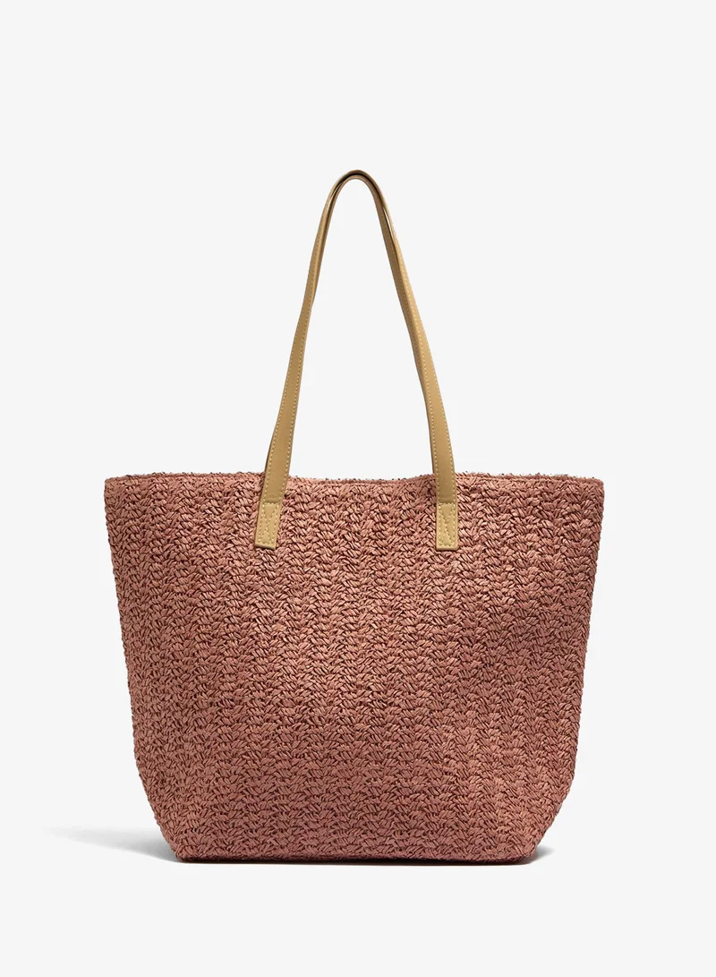 Matalan Pink Straw Shopper Bag