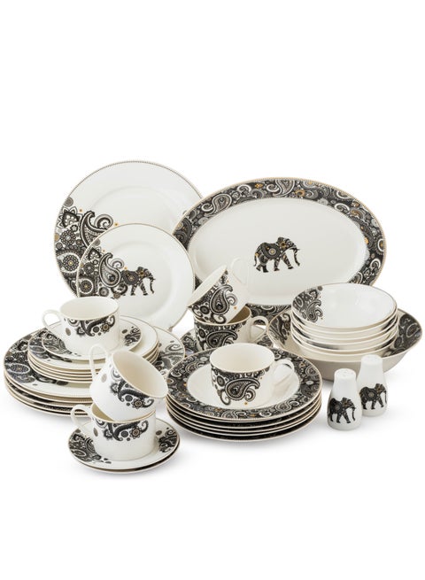 Porcelain dinner set consisting of 40 pieces and 6 people