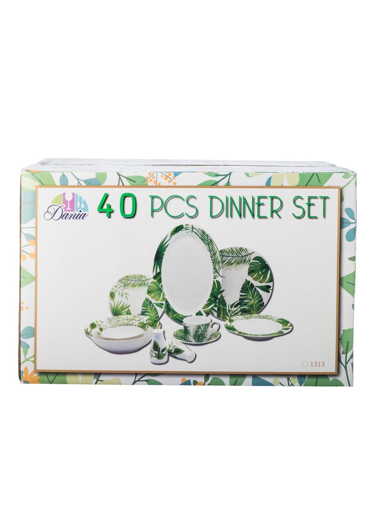 Porcelain dinner set consisting of 40 pieces and 6 people
