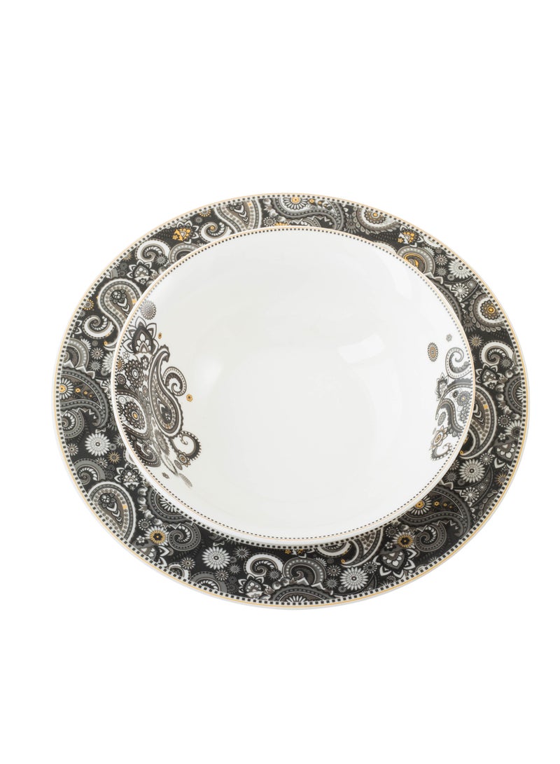 Porcelain dinner set consisting of 40 pieces and 6 people