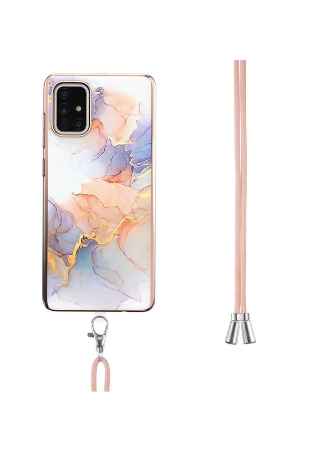 S-TOP Case For Samsung Galaxy A71 5G Electroplating Pattern IMD TPU Shockproof Case with Neck Lanyard - Image 3
