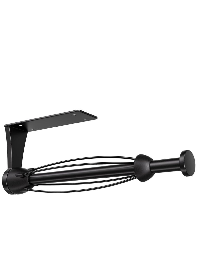 Generic Paper Towel Holder Under Cabinet, Single Hand Operable Wall Mount with Damping Effect, Self-Adhesive or Drilled for Kitchen Bathroom, Black  - Image 1