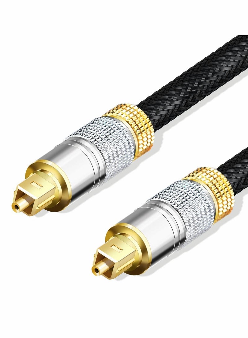 Y&D Fiber Optic Audio Cable with Nylon Braided Cord for Home Theater, Sound Bar, TV, PS4, Xbox, Playstation, etc. - Image 1