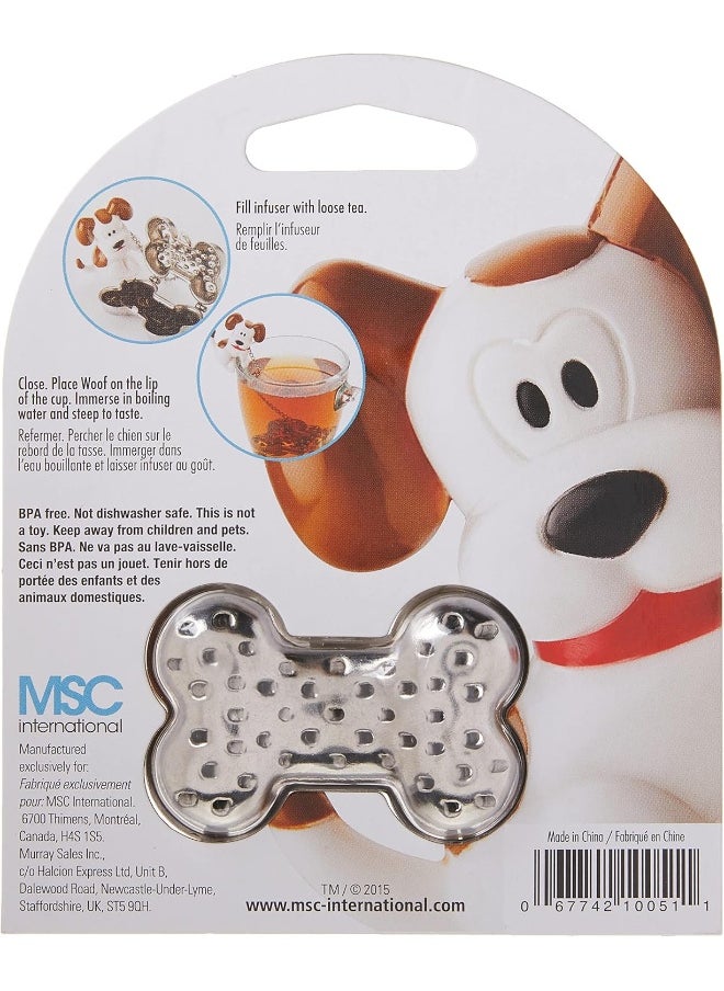 MSC International - Joie Woof Tea Infuser, 18/8 Stainless Steel Infuser, Dog and Bone - Image 1