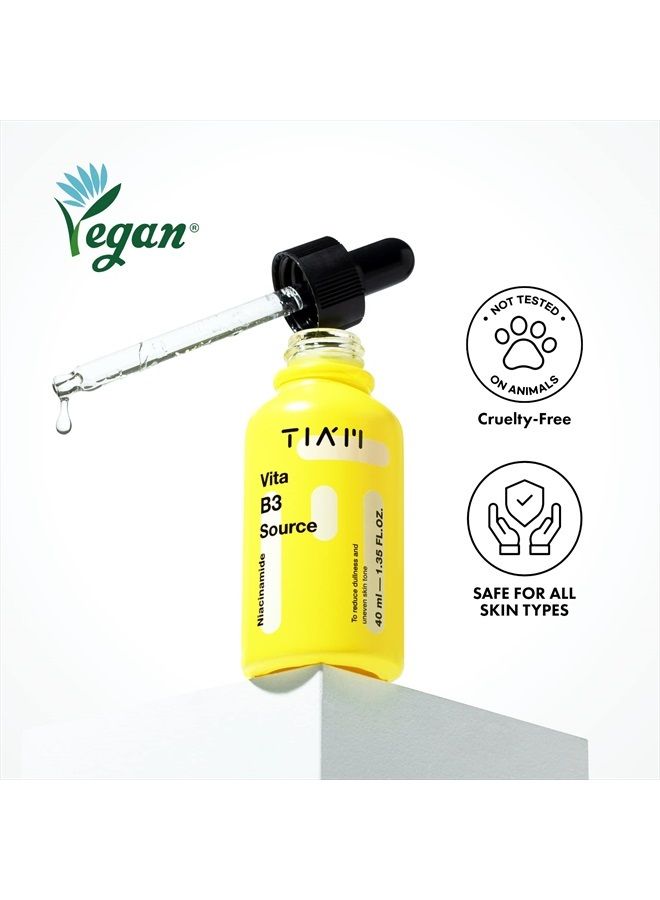 TIA'M مصدر Vita B3، 10% مصل النياسيناميد، 2% أربوتين، فرط التصبغ، معالجة البقع الداكنة، 1.35 أونصة سائلة - Image 3