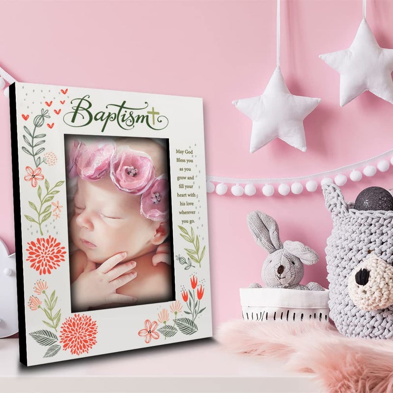 BELLA BUSTA-Baptism Picture Frame-Baby Blessings Baptism-Christening  Baby Girl/Boy Baptism Presents from Godparents Friends and Family-UV Print Frame (5x7 Vertical (Girl)) - Image 3