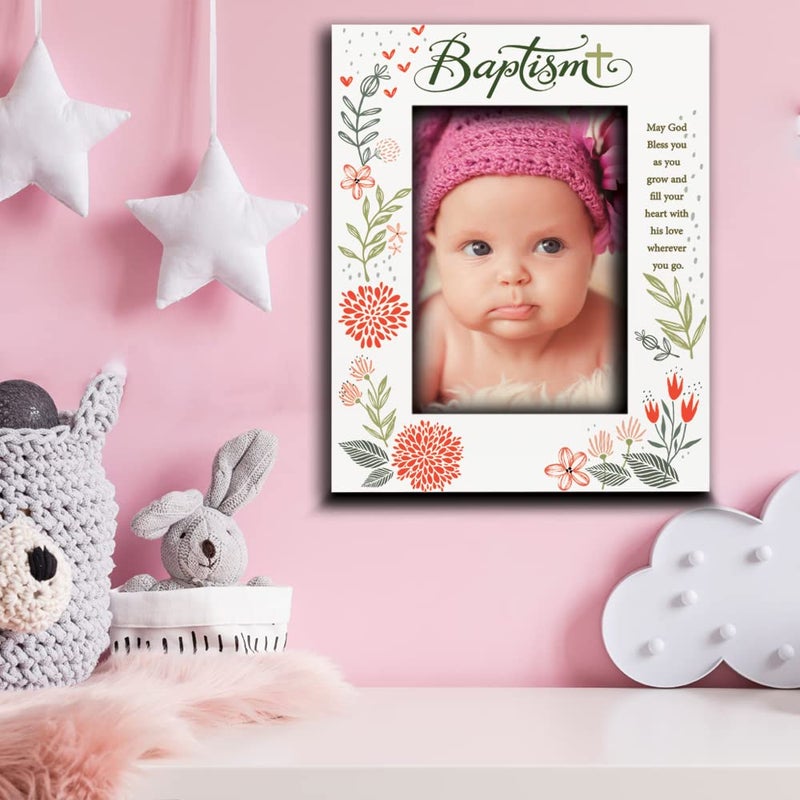 BELLA BUSTA-Baptism Picture Frame-Baby Blessings Baptism-Christening  Baby Girl/Boy Baptism Presents from Godparents Friends and Family-UV Print Frame (5x7 Vertical (Girl)) - Image 2