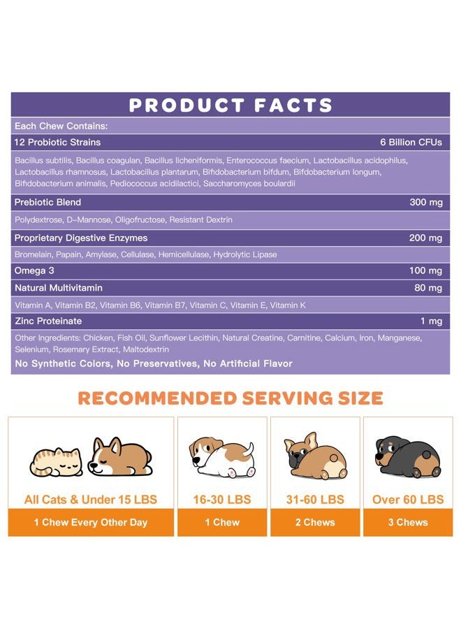 NATURE TARGET Probiotics for Dogs, 6 Billion CFUs, Freeze Dried Dog Probiotics with Prebiotics & Digestive Enzymes, Vitamins, Omega 3, for Gut & Skin & Immune Health, Itch Relief, Reduce Diarrhea, Gas - Image 5