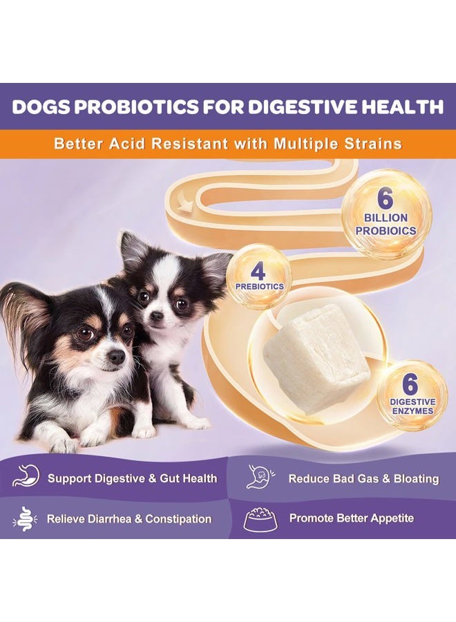 NATURE TARGET Probiotics for Dogs, 6 Billion CFUs, Freeze Dried Dog Probiotics with Prebiotics & Digestive Enzymes, Vitamins, Omega 3, for Gut & Skin & Immune Health, Itch Relief, Reduce Diarrhea, Gas - Image 2