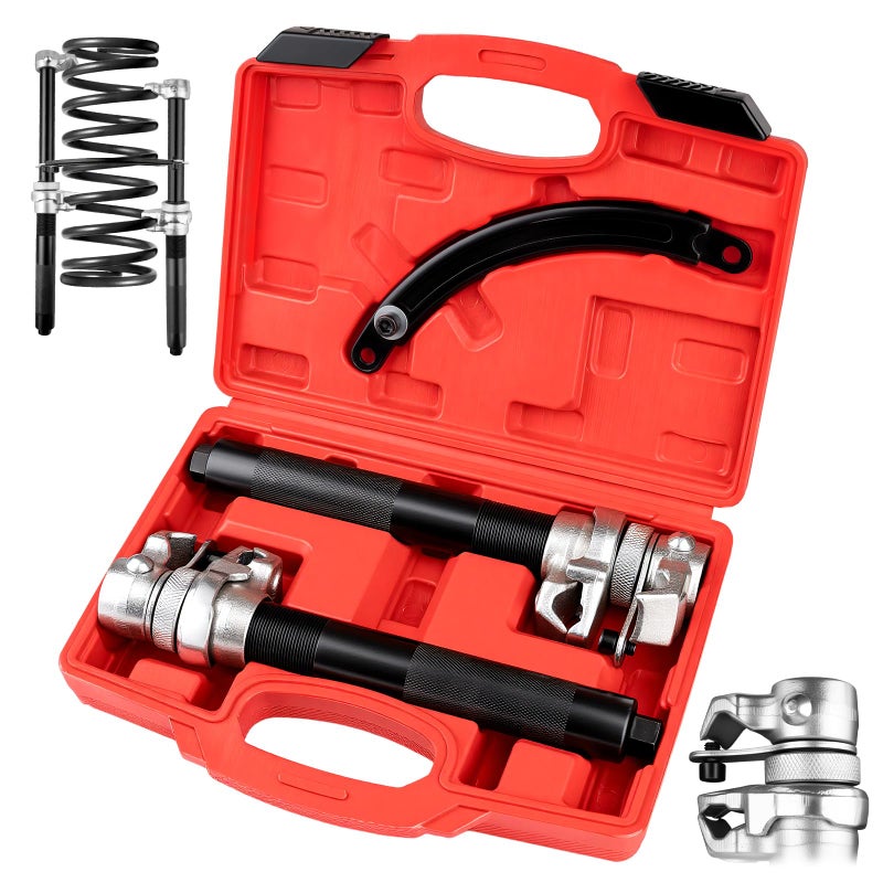 YEYETUO 2 PCS Coil Spring Compressor Tool, Automotive Strut Spring Compressor, Heavy Duty Strut Spring Compression with Safety Jaws and Holder, Spring Compressor Tool 2205 LB Capacity - Image 1