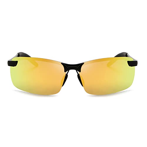 Strauss Polarized Sunglasses for Men and Women | Lightweight Sunglasses with UV Protection for Cycling | Running | Driving | Cricket | Fishing, (Yellow) - Image 1