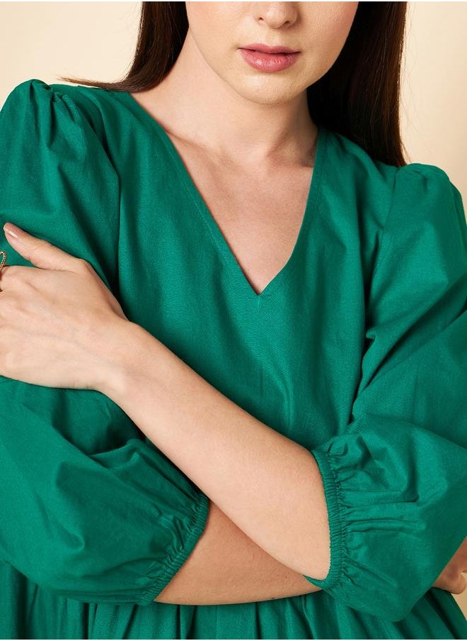 HIGH STAR - Women Green Dress - Image 1