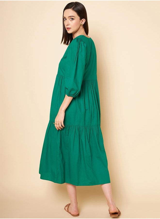HIGH STAR - Women Green Dress - Image 1