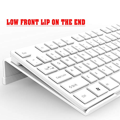KOTEMON Acrylic Tilted Computer Keyboard Stand for Ergonomic Typing, Keyboard Tray Holder with Silicone Non-Slip Case, White - Image 4