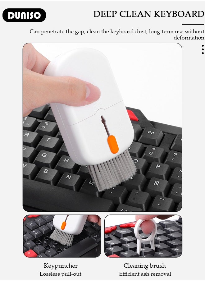 DUNISO 10 in 1 Electronics Cleaning Kit, Multifunctional Cleaning Kit for Keyboard, Portable Cleaning Kit for Computers, Cleaning Soft Brush Tool for Camera and Bluetooth Headset, Stentable Cleaner Kit for All Types of Cell Phones and Computers (Detergent not included)  - Image 2