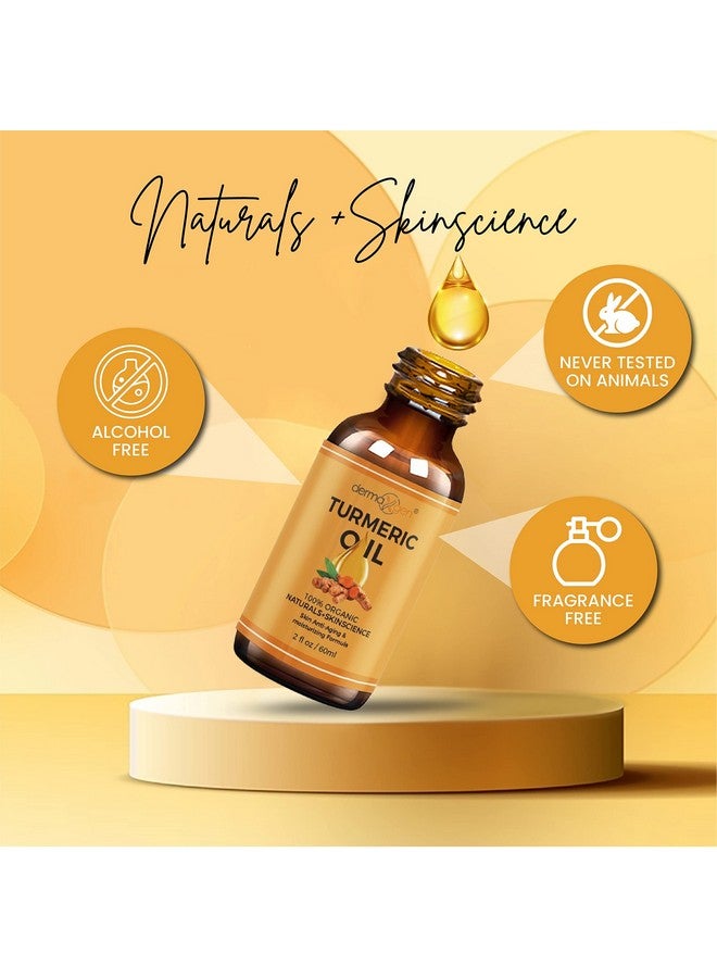 DERMAXGEN Turmeric Oil + Organic Moisturizer & Reduce Acne, Dark Spot Remover, Clear skin Tone, Hydrate Dull & Dry Skin, Anti Aging Skin Care Glow Oil for Face, Neck & Eye (2 FL OZ/60 ML) - Image 5