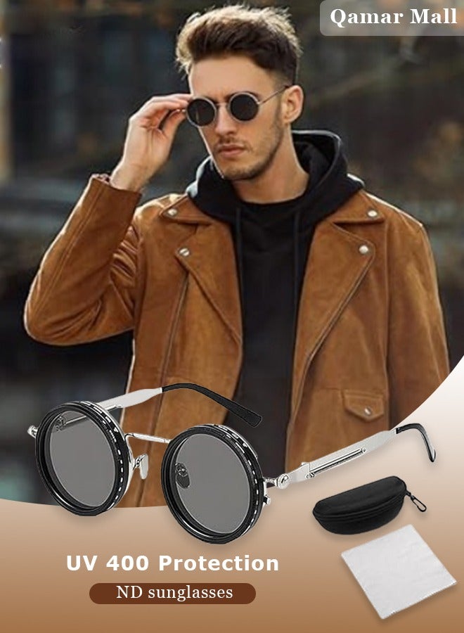 ND Sunglasses , Manual Adjustable Sunglasses for Men & Women, 1-9 Rotatable Light Control, Polarized, UV400 Protection, for Driving, Fishing, Travel, Outdoor Activities - Image 1