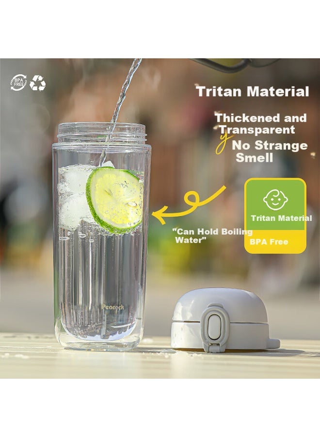 Peacock Pea Sports Casual Portable Cup, Tritan Material, Double-layer Design, Hands-free Temperature Control - Image 3