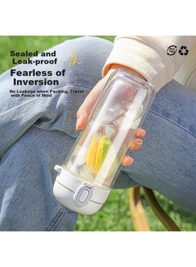Peacock Pea Sports Casual Portable Cup, Tritan Material, Double-layer Design, Hands-free Temperature Control - Image 2
