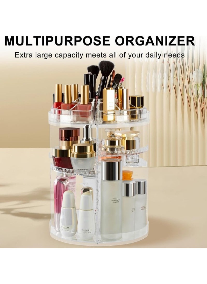 Generic - Women's Accessories Organizer & Vanity Items - Acrylic Rotating Makeup & Accessories Organizer Adjustable 360 ​​Degree Rotation Large Capacity 8 Layers Cosmetic Storage Case Fits Jewelry, Makeup Brushes, Lipsticks & More Clear - Cosmetic Storage Organizer Easily organizes jewelry and hair accessories. Looks elegant when placed on your vanity, bathroom counter, dresser. Clear design for easy viewing - Rings, Earrings, Makeup Brush Organizer - Makeup Organizer - Excellent Gift for Girls on Wedding, Birthday, Valentine's Day - - Image 1