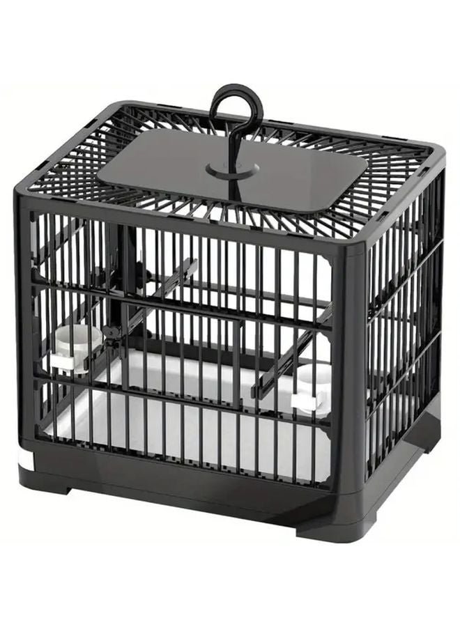 قفص سفر الطيور البرتقالي بمقبض محمول للببغاوات والكناري - Image 3