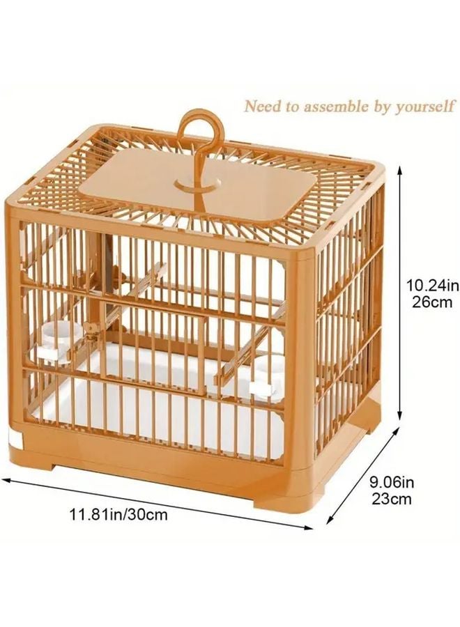 قفص سفر الطيور البرتقالي بمقبض محمول للببغاوات والكناري - Image 4