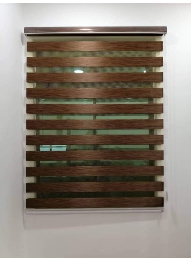 بانيكس  ستائر زيبرا بني داكن  125W x 125H cm  - Image 1