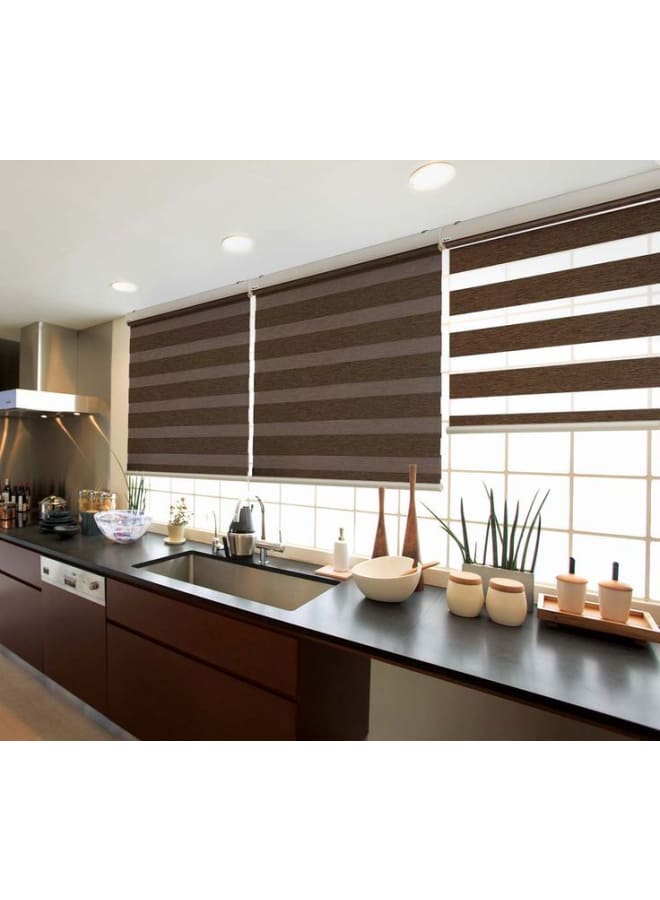 بانيكس  ستائر زيبرا بني داكن  125W x 125H cm  - Image 2