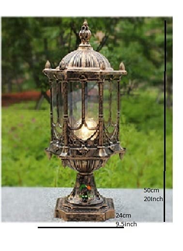 Weldecor Weldecor Metallic Waterproof Gate Lamp Antique Design for Outdoor Pole Garden and Home Lights Golden Pack of 2  - Image 2