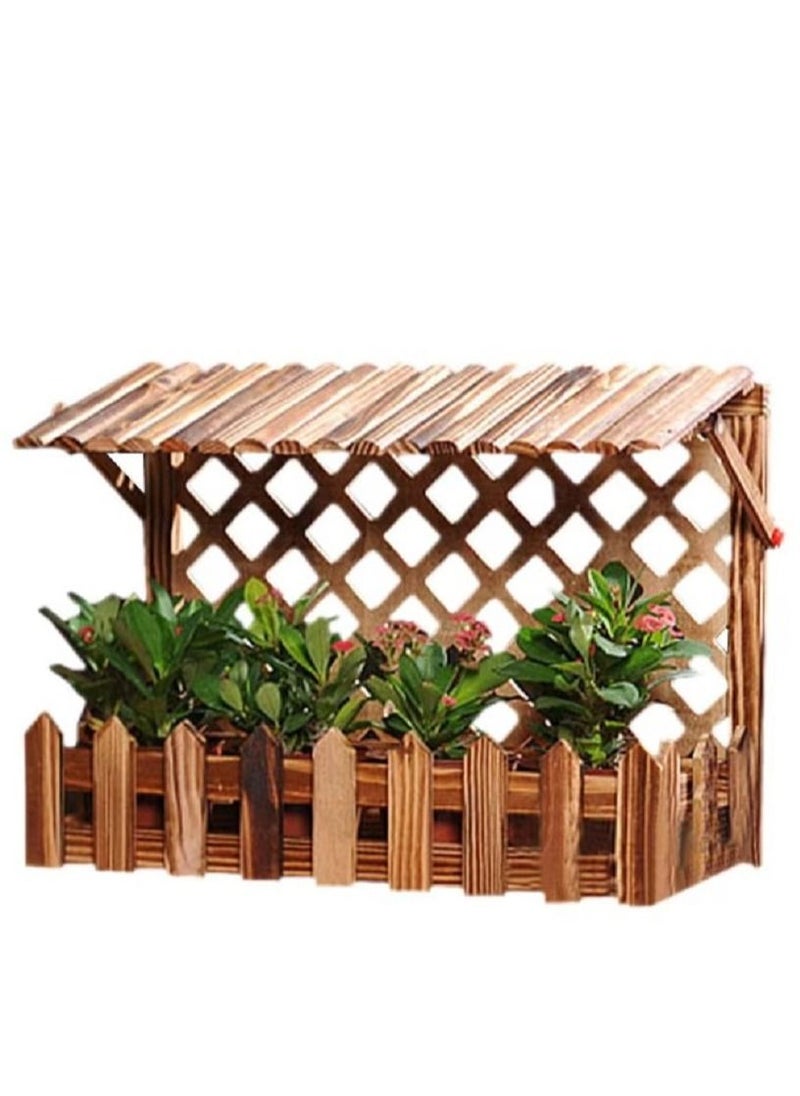 DubaiGallery Hanging Wooden Wall Flower Pot, Brown  - Image 2