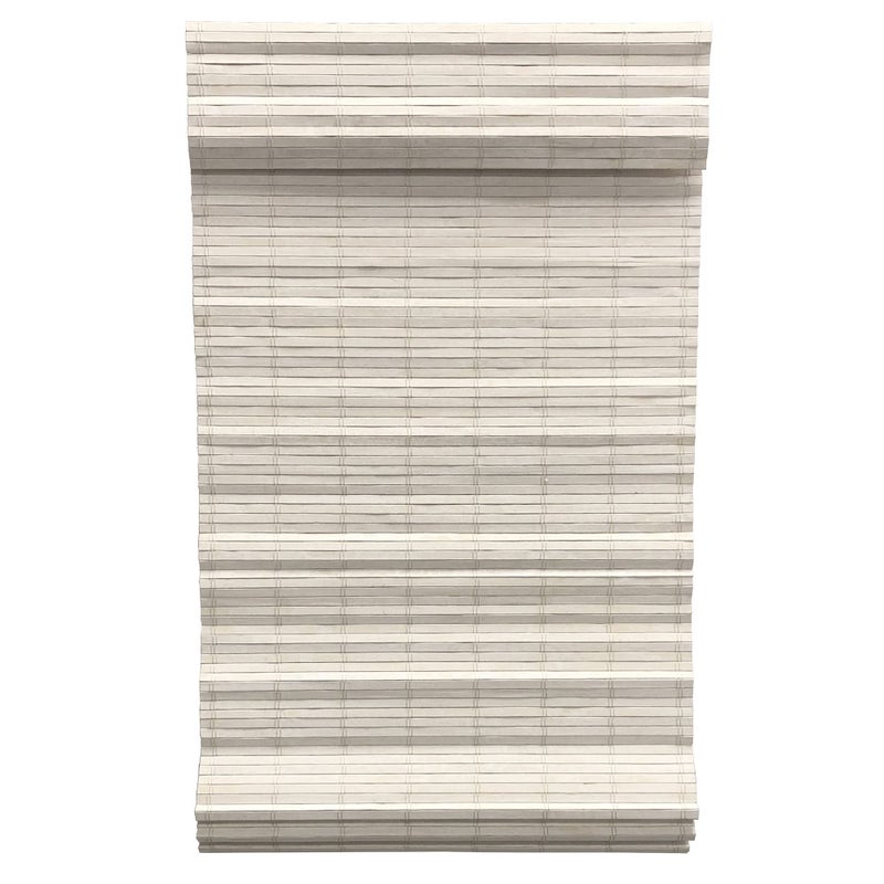 Radiance Cordless Distressed White Brooklyn Flatstick Bamboo Roman Shade  23 in W x 64 in L