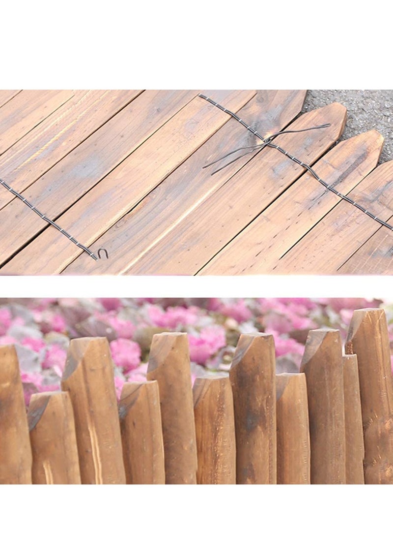 LINGWEI Wooden Picket Fence Garden Edging Border Landscape Barrier Natural Solid Wooden Fence For Home Outdoor Garden Patio - Image 5
