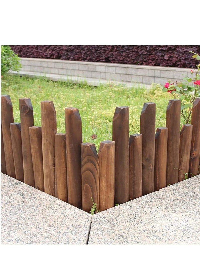 LINGWEI Wooden Picket Fence Garden Edging Border Landscape Barrier Natural Solid Wooden Fence For Home Outdoor Garden Patio - Image 4