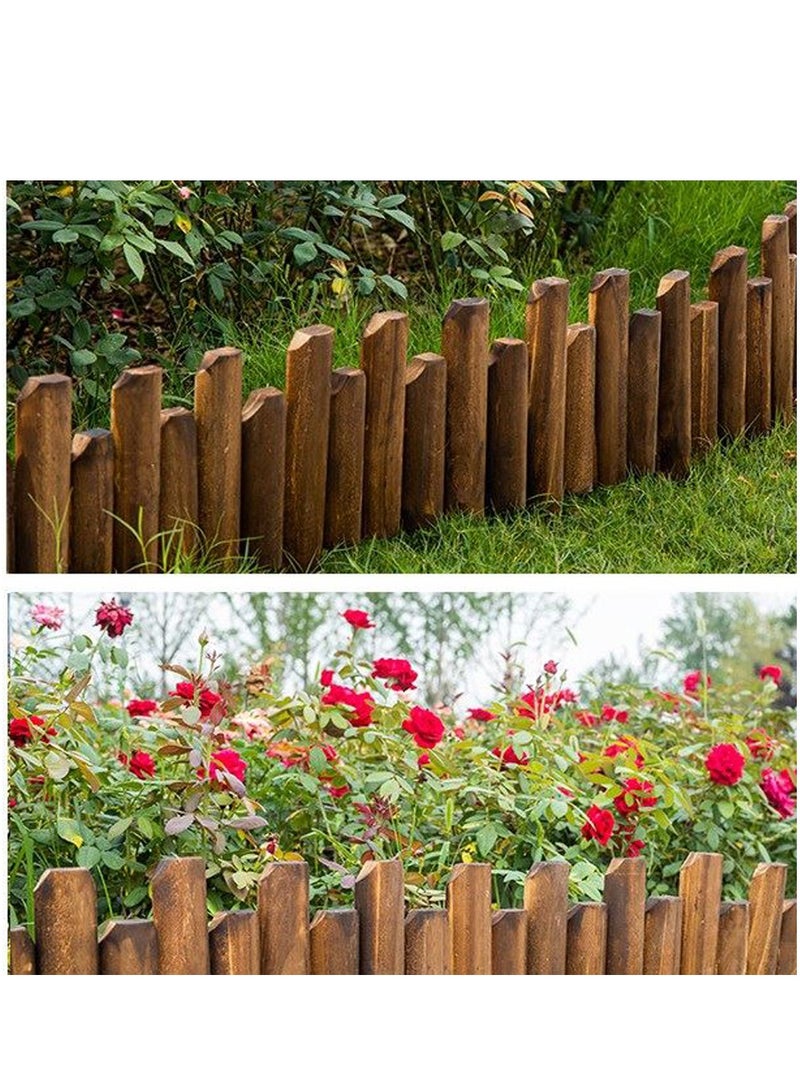 LINGWEI Wooden Picket Fence Garden Edging Border Landscape Barrier Natural Solid Wooden Fence For Home Outdoor Garden Patio - Image 3